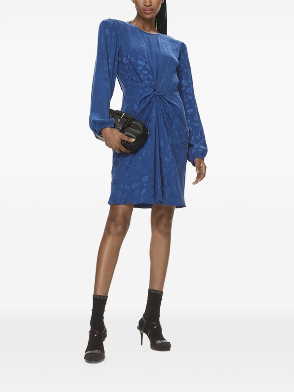 Jacquard midid dress - Blue