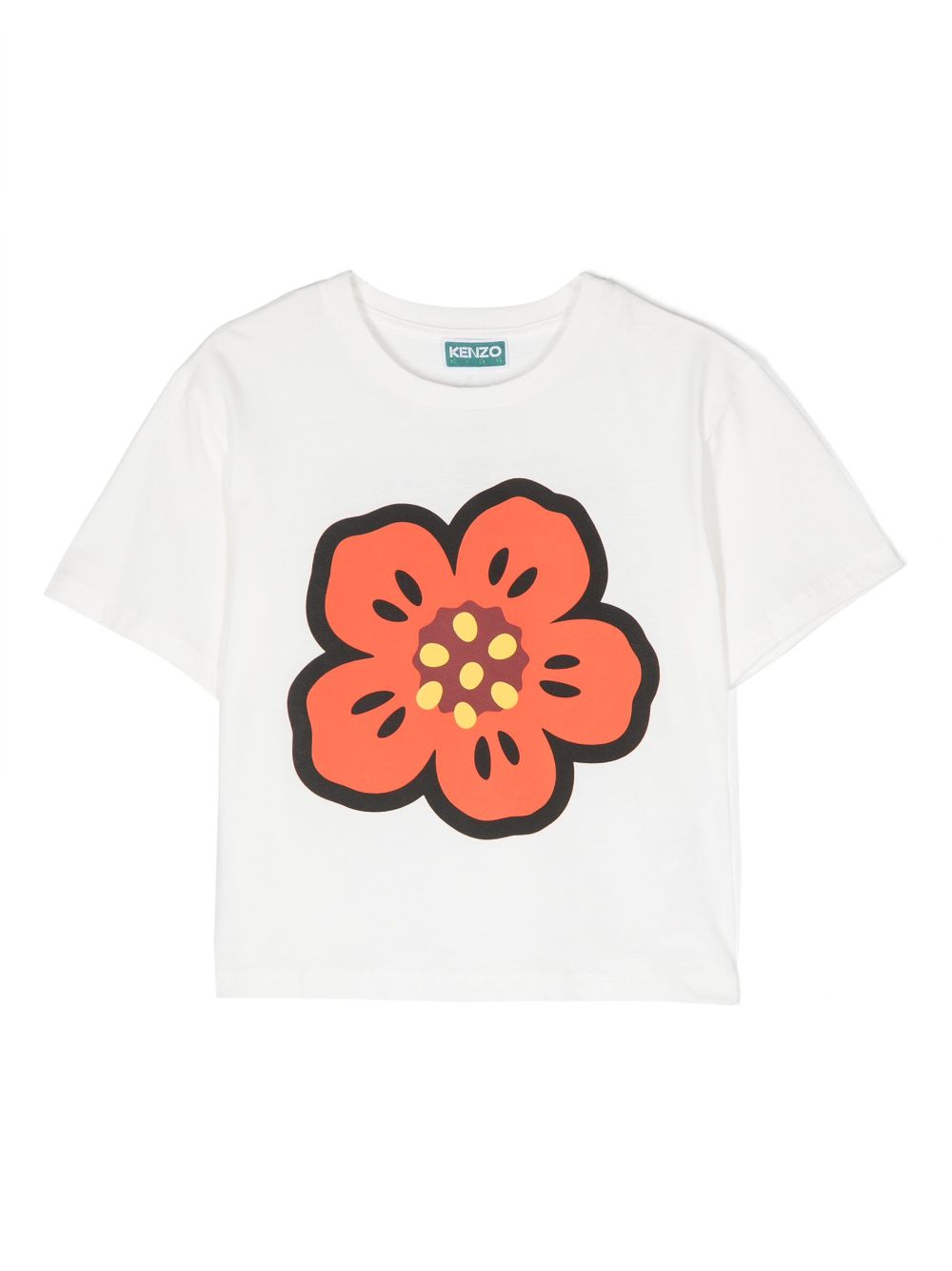 Broke flower cotton T-shirt - White