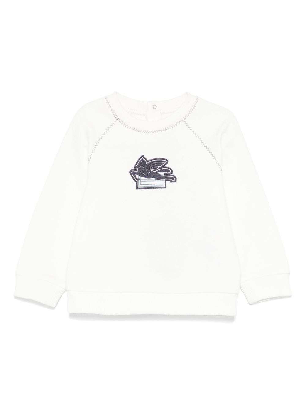 Pegaso-embroidered cotton sweatshirt