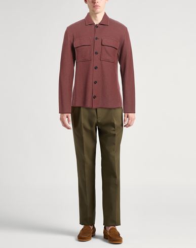 Lardini Man Shirt Brick Size L Wool