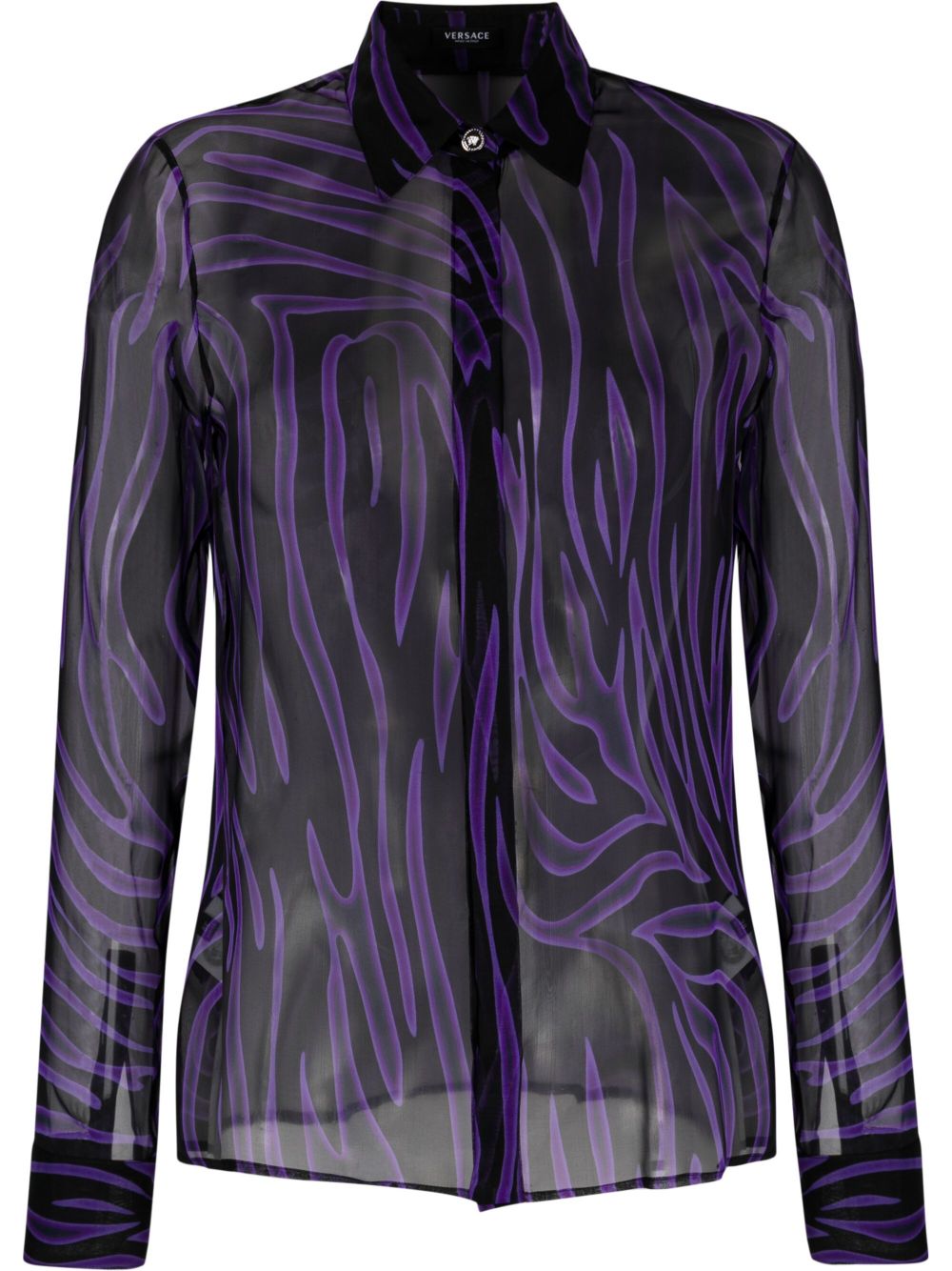 Striped silk blouse - Black