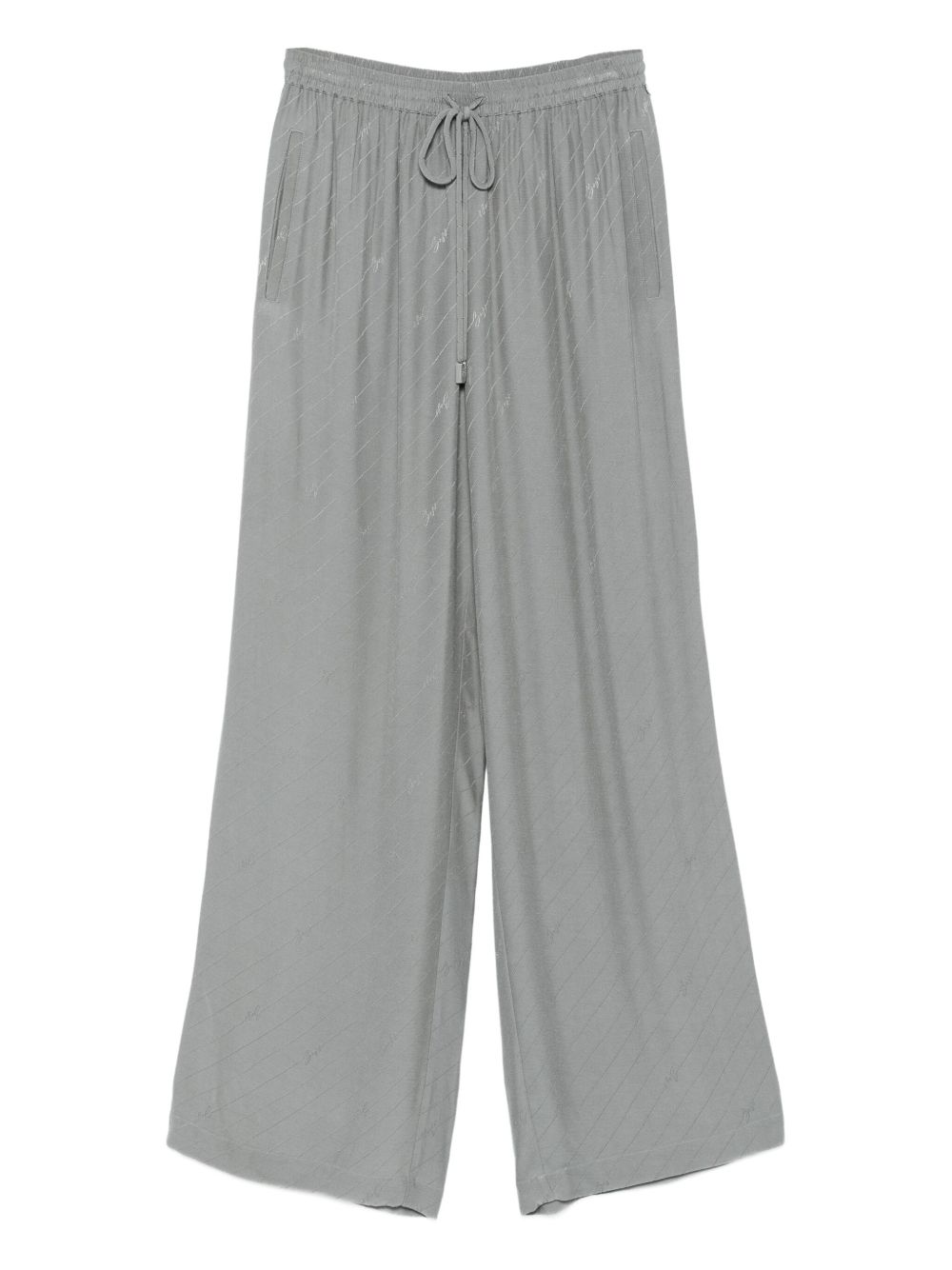 Logo-patterned drawstring trousers - Grey