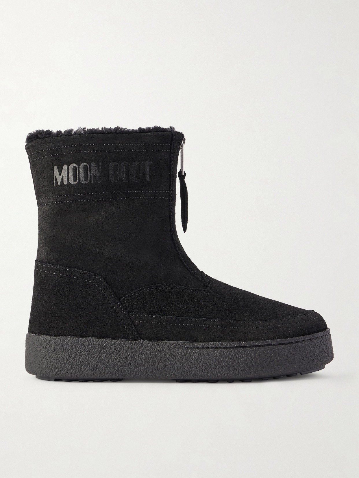 Lara Suede And Shearling Ankle Boots - Black