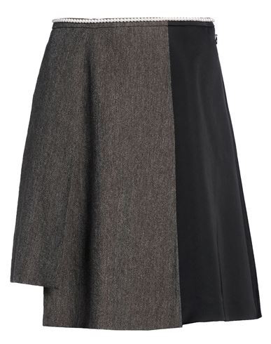 Woman Mini skirt Grey Size 1 Wool, Polyester