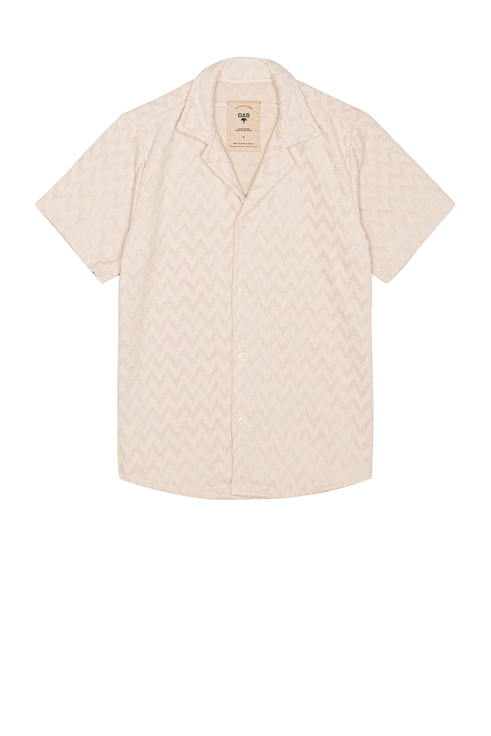 OAS Grey Zig Shirt in Taupe. -  S also in
