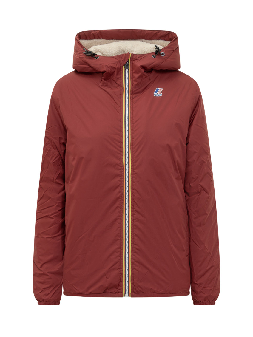 Red Solid Hood Jacket