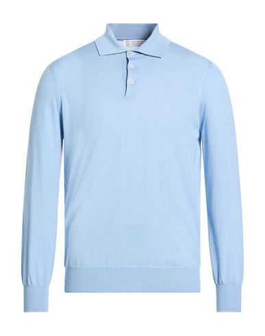 Man Sweater Sky blue Size 44 Virgin Wool, Cashmere