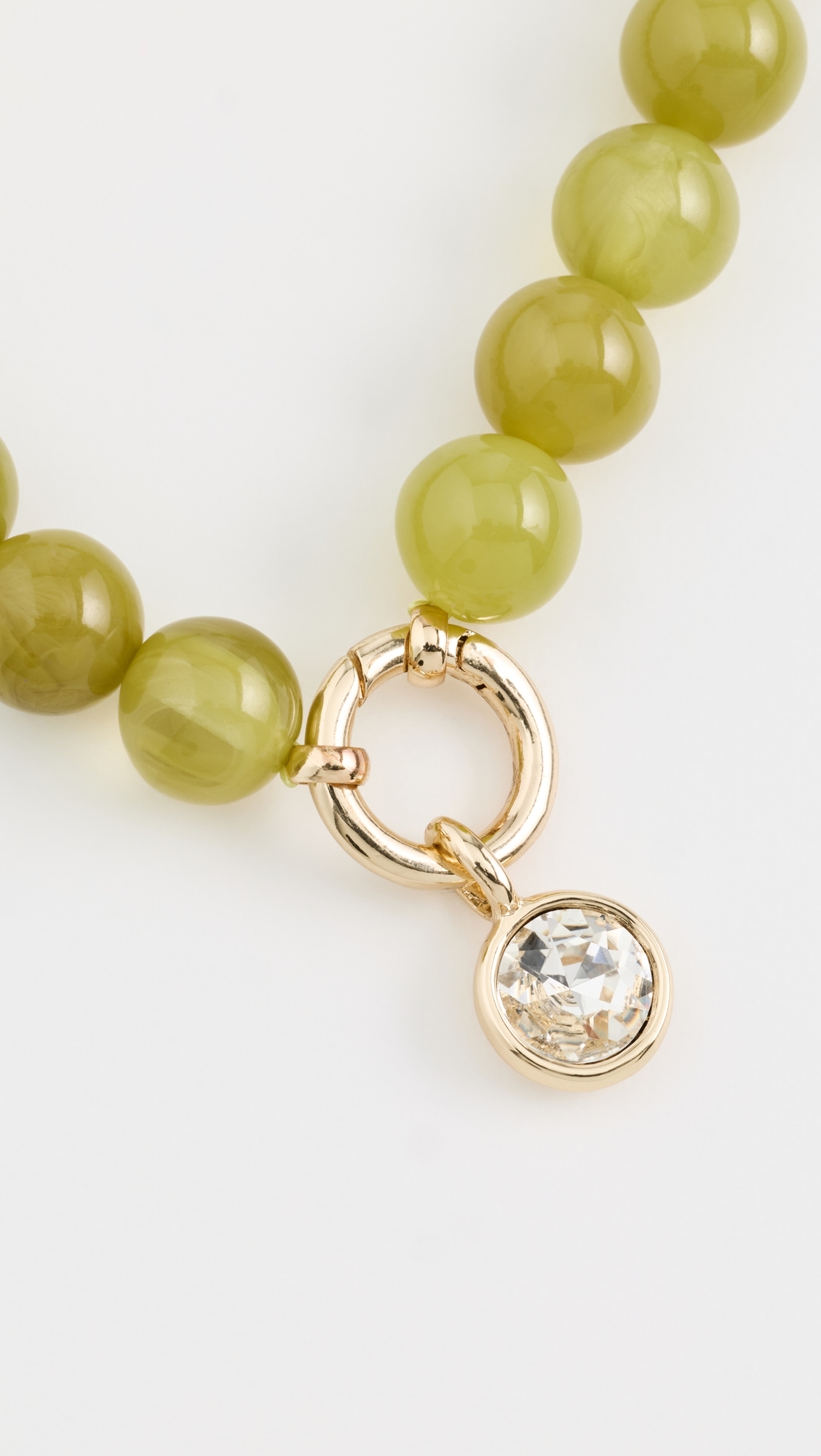 Janette Beaded Ring Necklace Green One Size