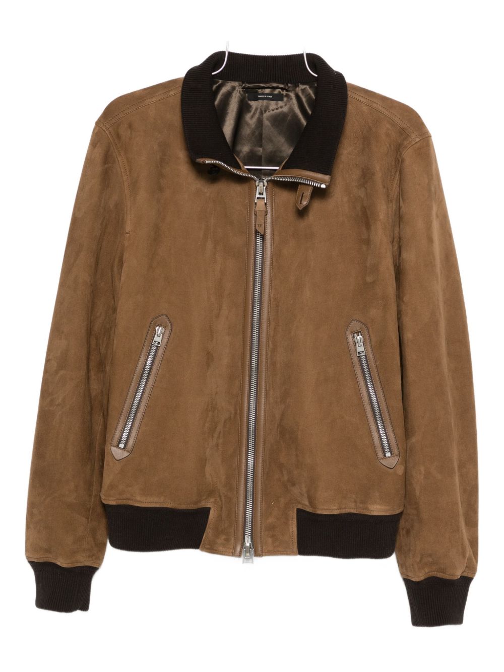 Suede bomber jacket - Brown