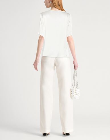 Caractère Woman Top White Size 12 Acetate, Silk