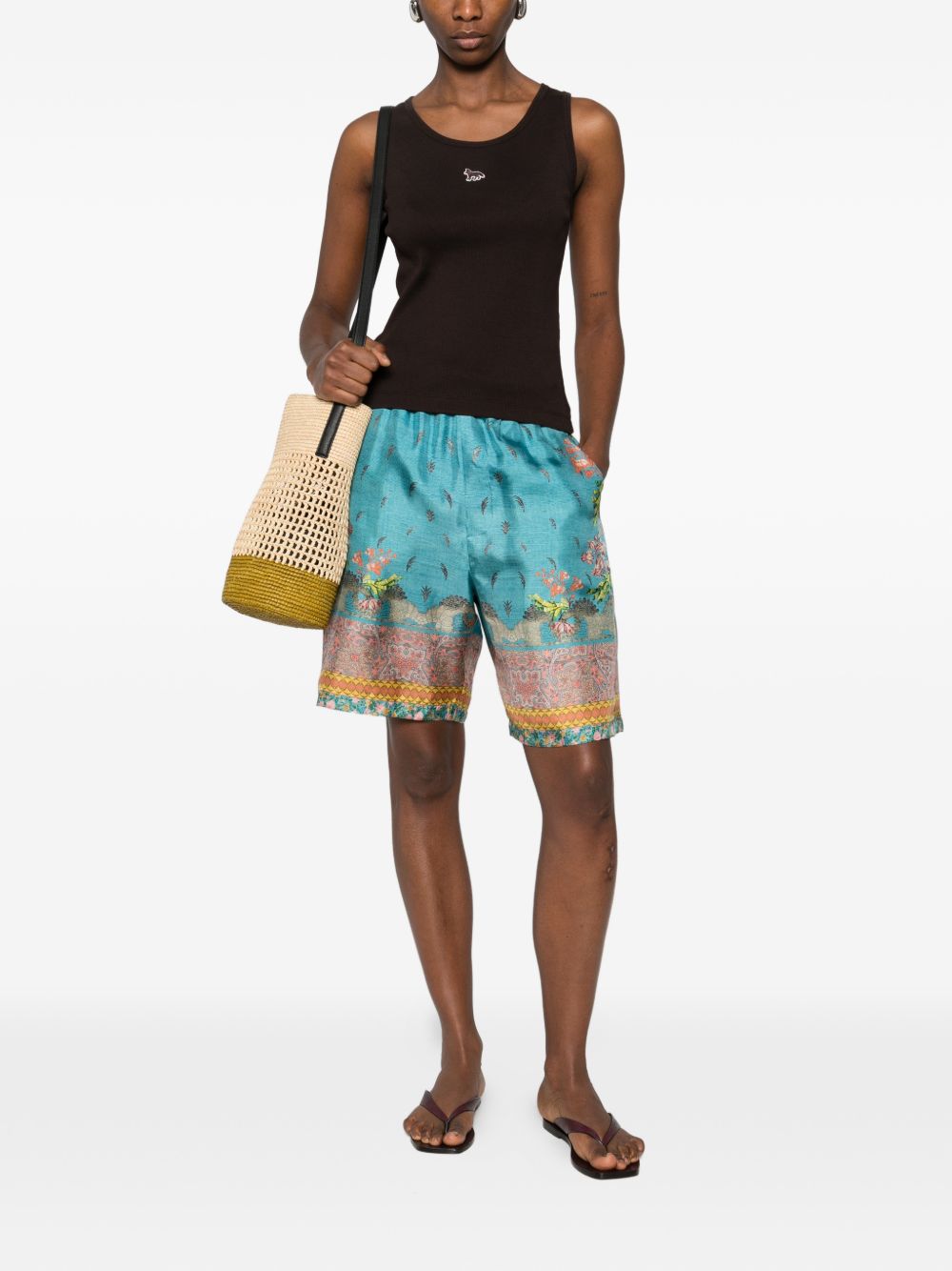 Pierre Louis Mascia bedruckte Seidenshort