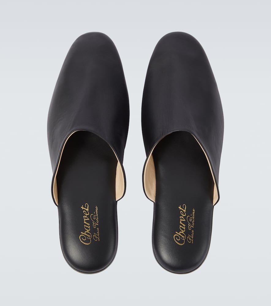 Leather slippers