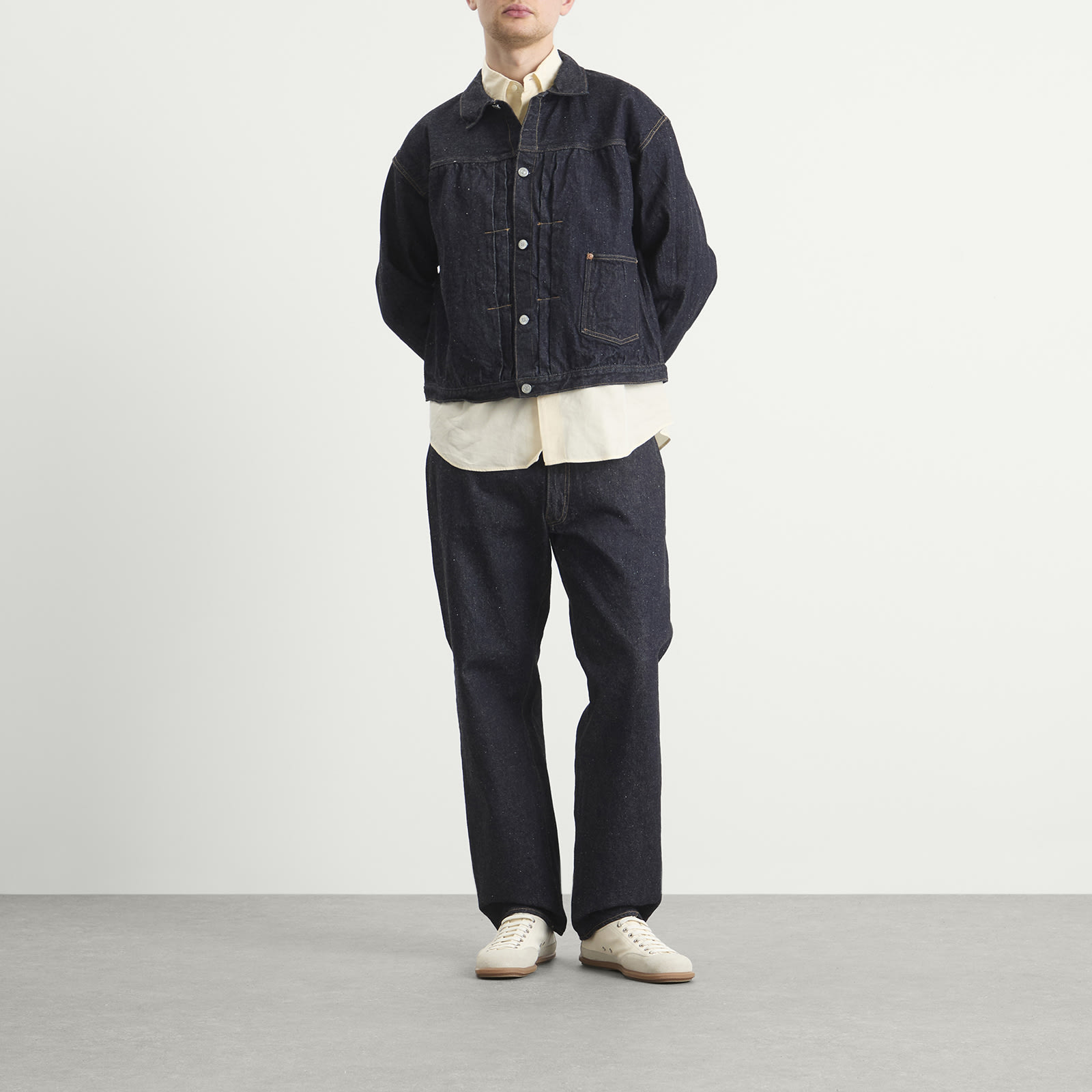 Men's Indigo Wash Denim Tracker Jacket Indigo One Wash