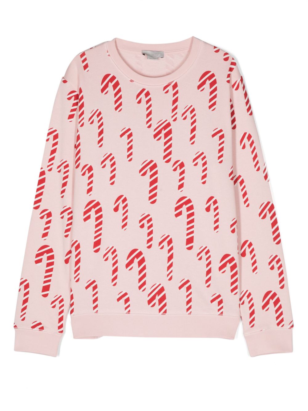 Lollipop-print cotton sweatshirt - Pink