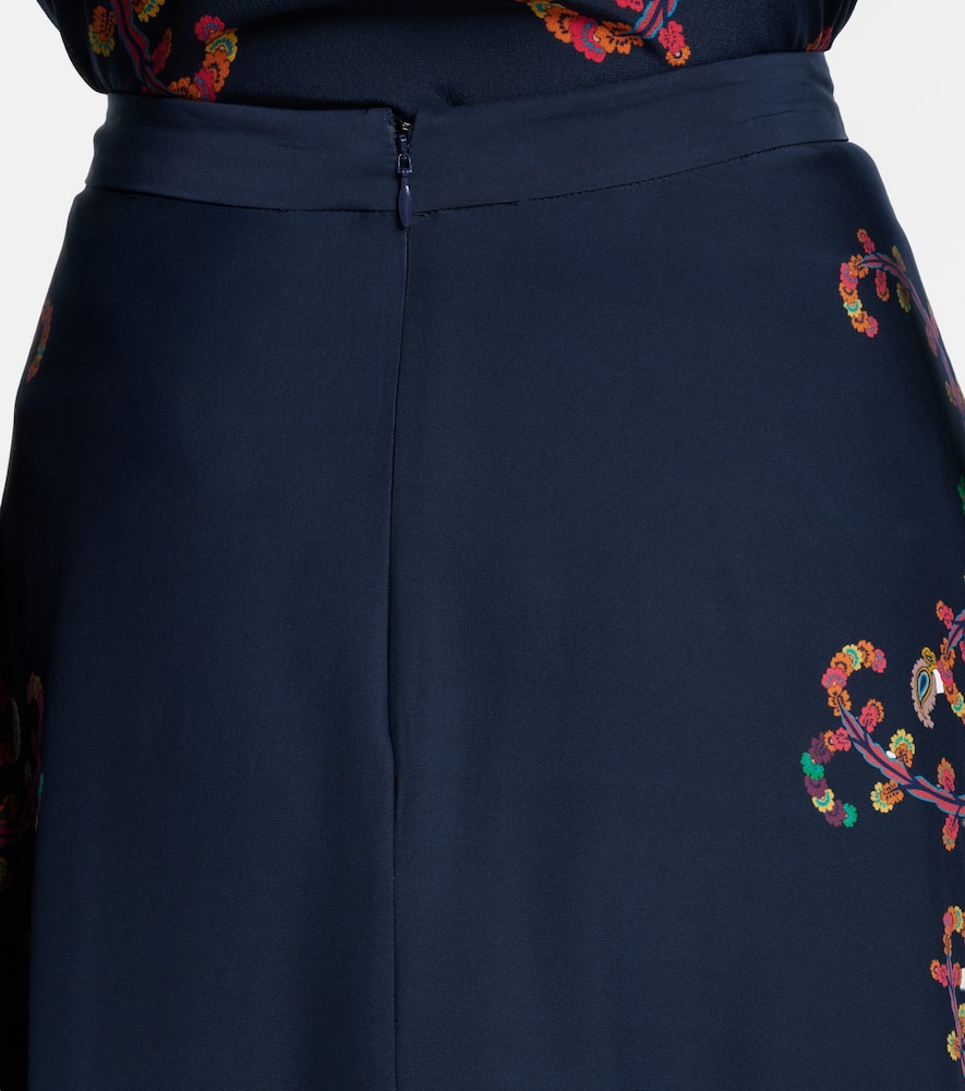 Paisley printed silk maxi skirt
