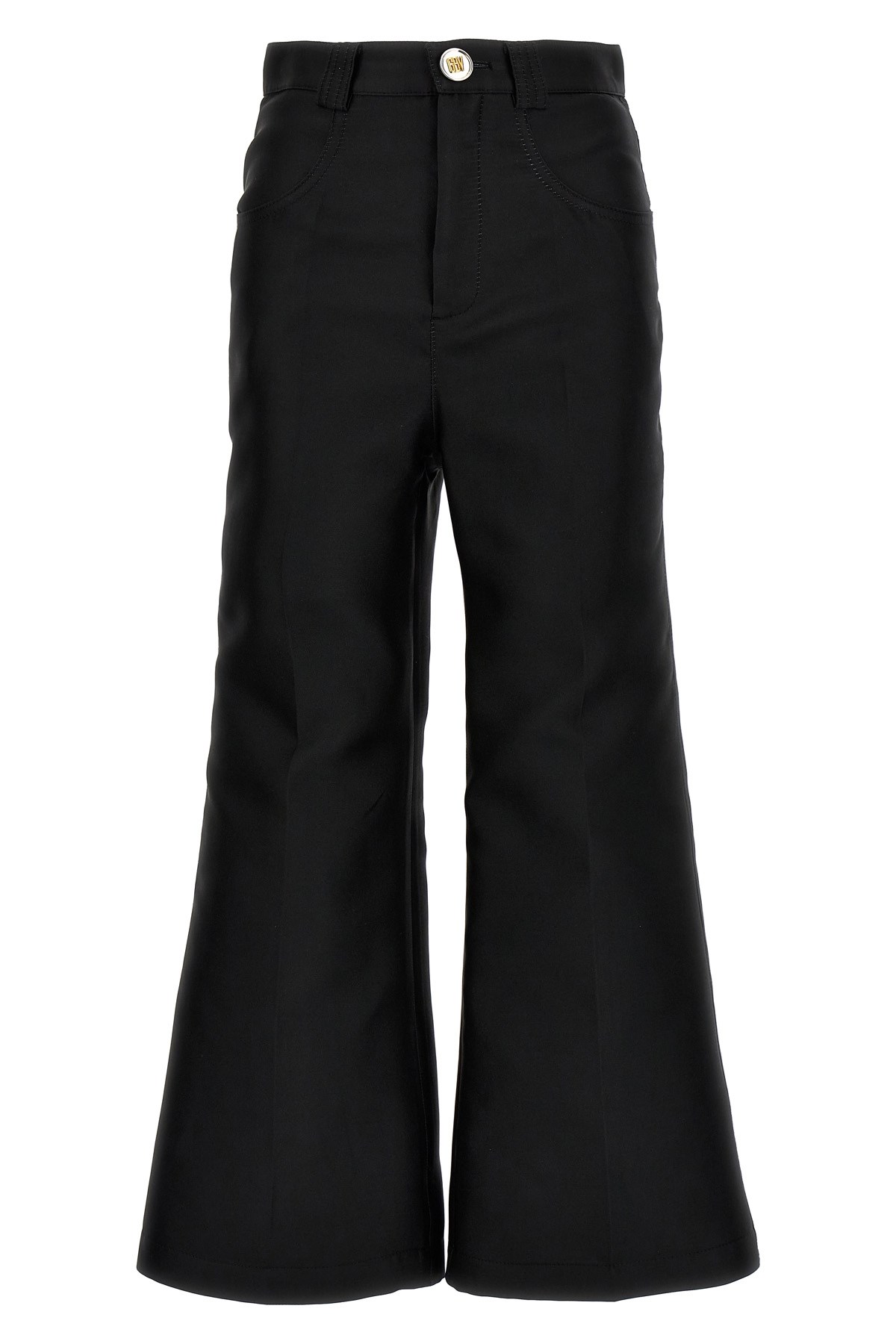 Cropped Silk Blend Pants
