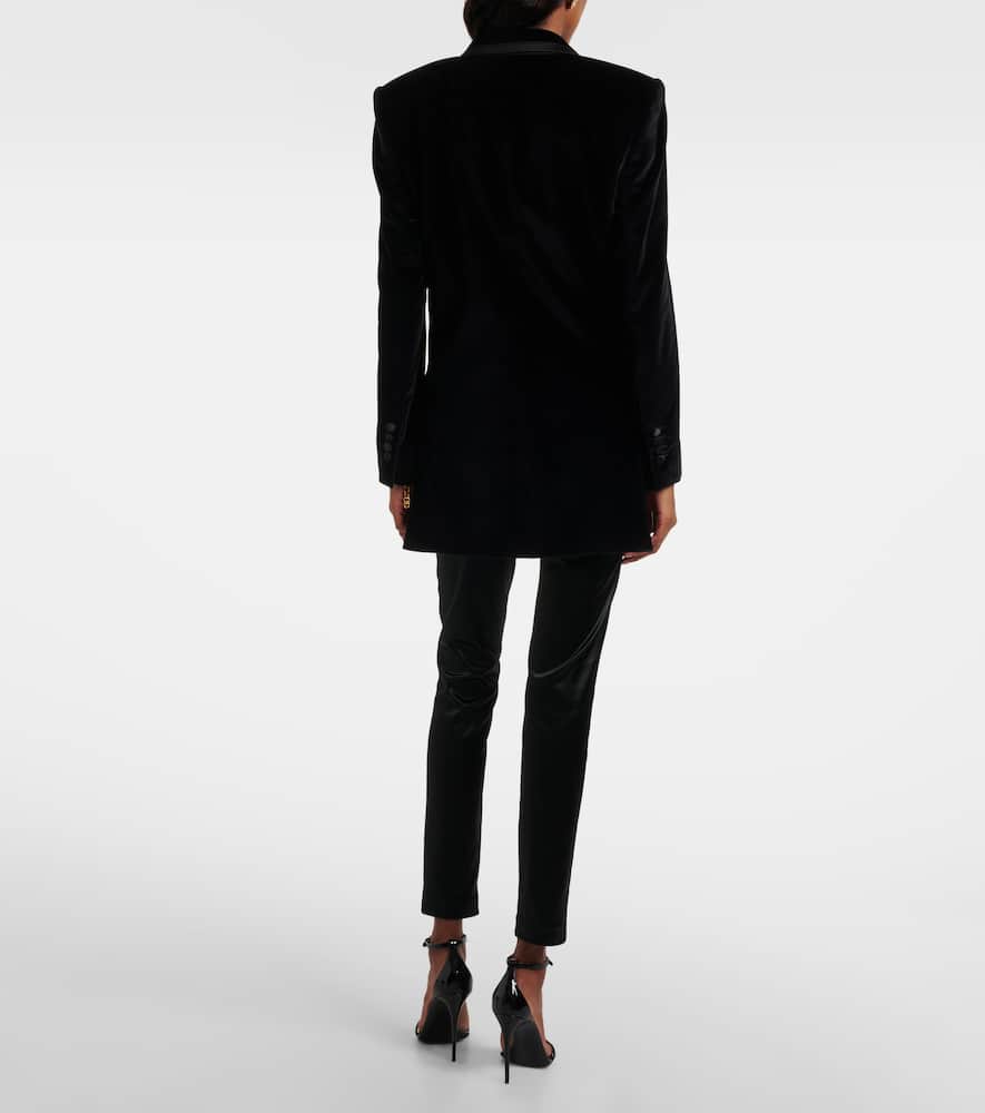 Cotton-blend velvet tuxedo jacket