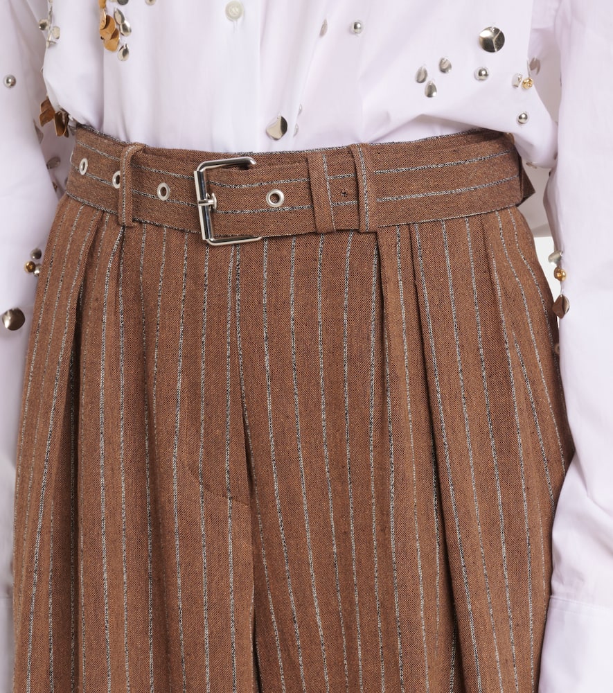 Linen-blend wide-leg pants