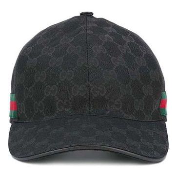 Original GG Canvas Baseball Hat With Web 'Black'