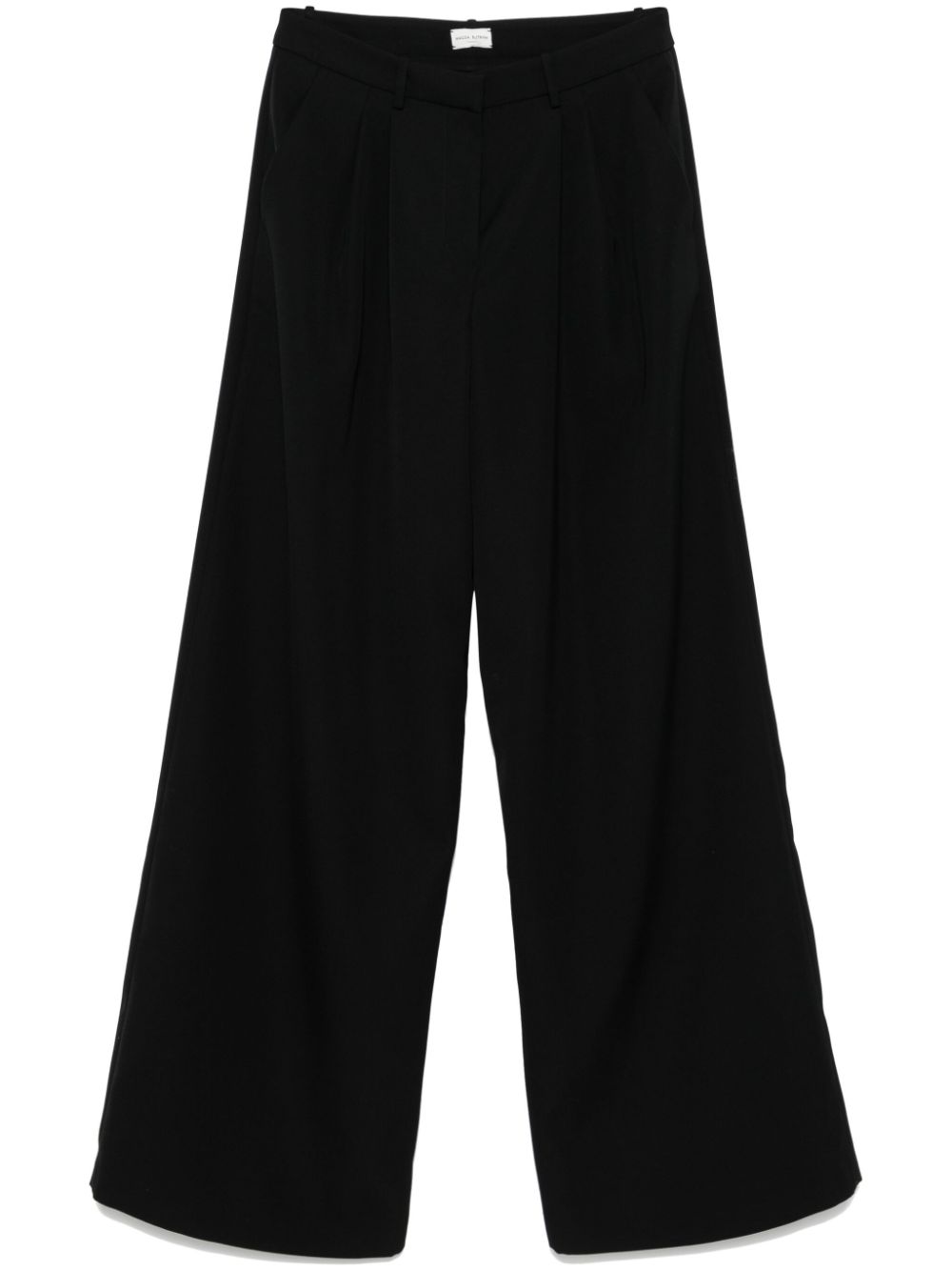 Wide-leg wool trousers - Black