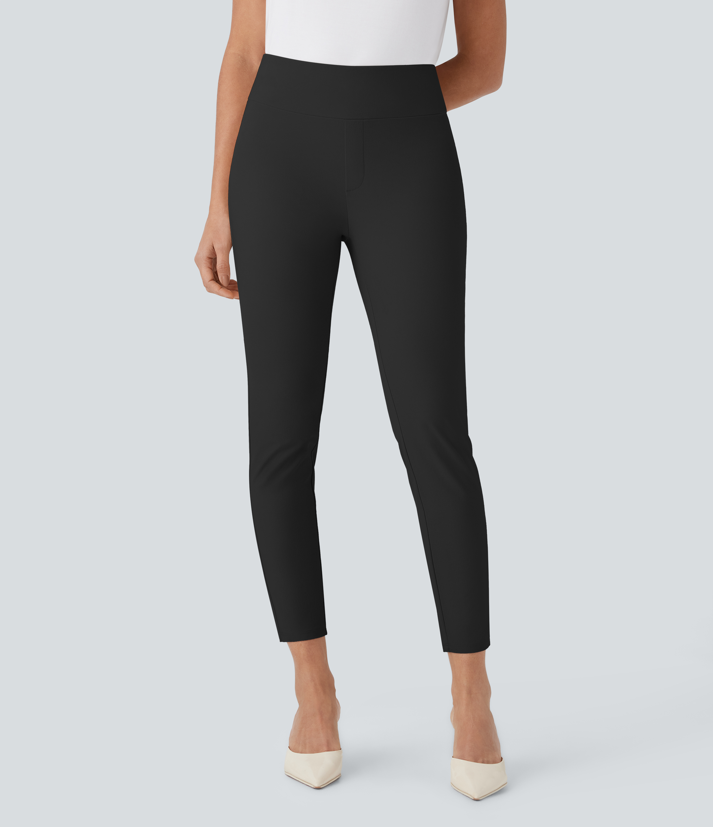 Halara High Waisted Skinny Tapered Work Trousers - Black - XLregular