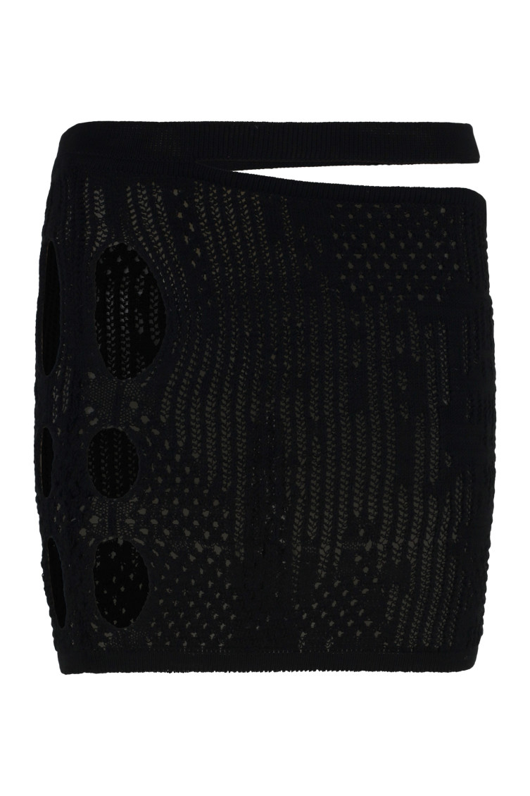 Roberta Einer - asymmetric cut-out knitted mini skirt