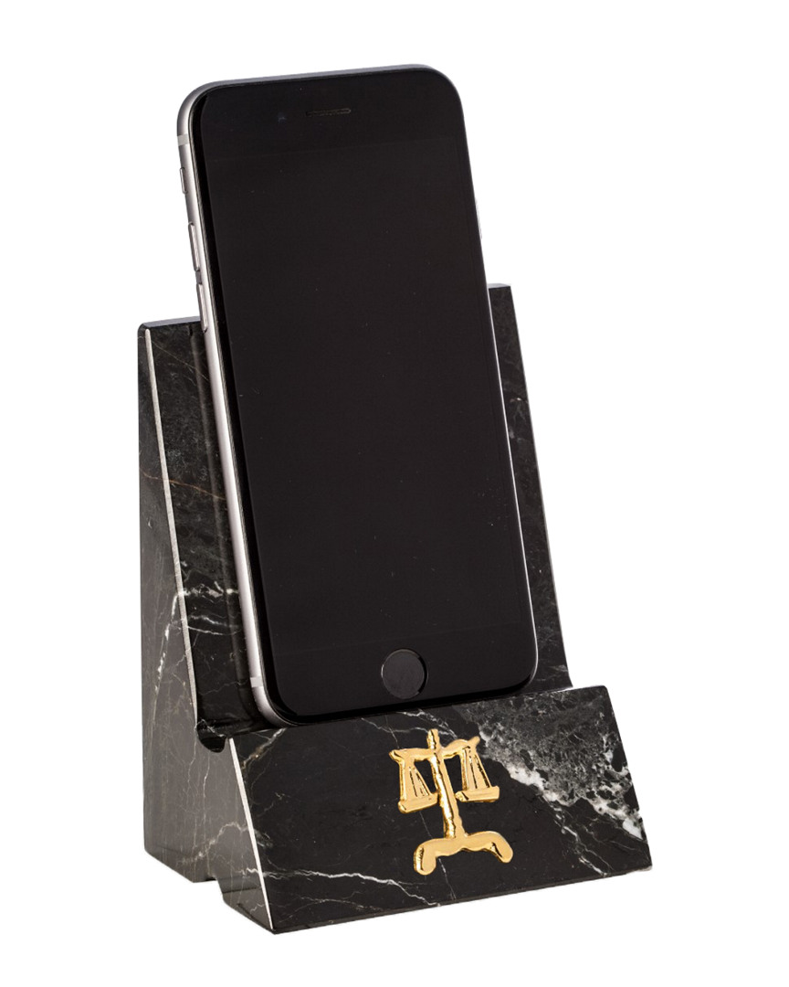 Black Zebra Marble Desktop Phone/ Tablet Cradle