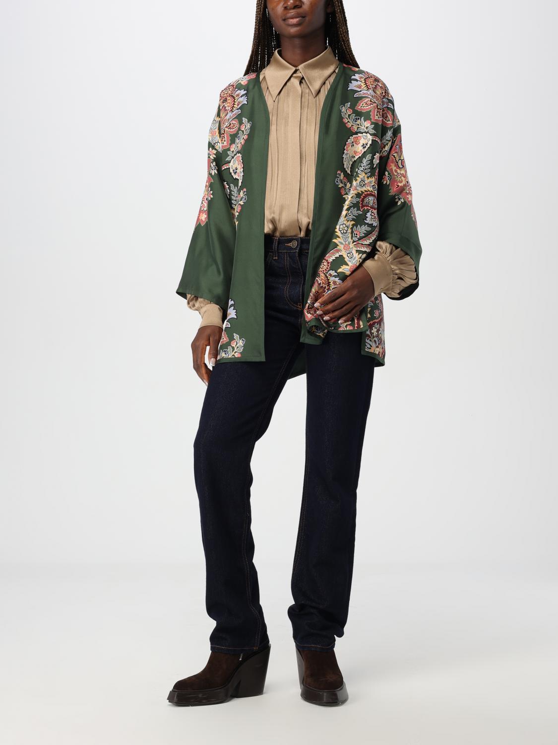 Paisley-print silk jacket - Green