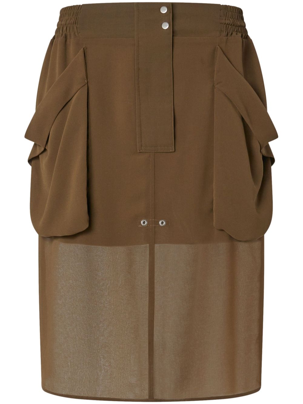 Eyelet-detail midi skirt - Brown