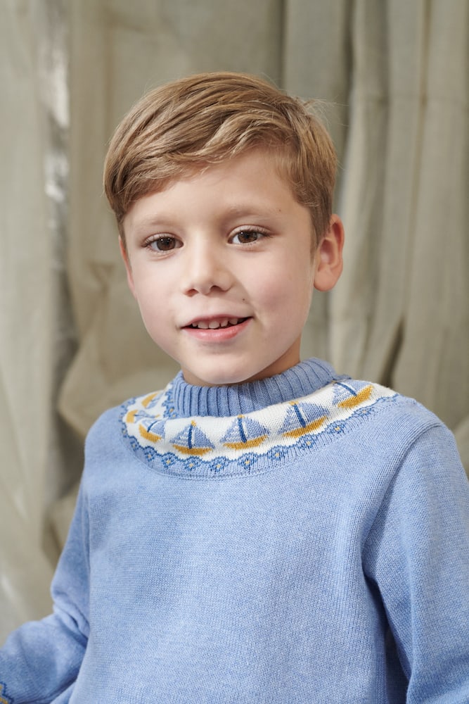 Intarsia cotton sweatshirt