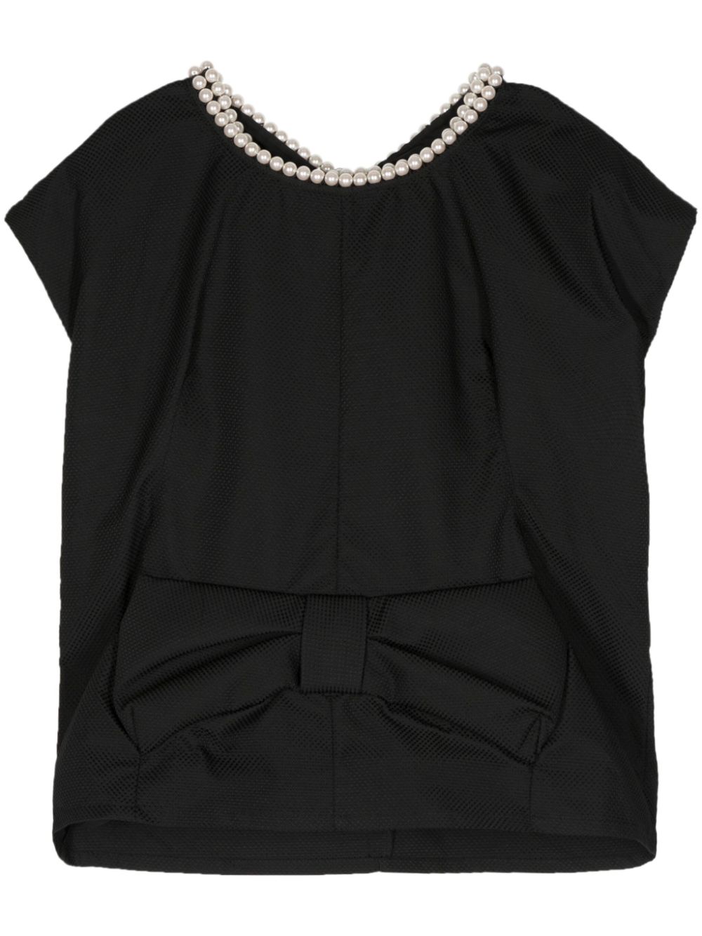 Honeycomb-pattern blouse - White