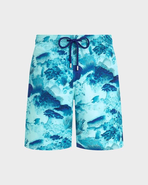 Men Long Stretch Swim Trunks Coral Reef - Swimwear - Okorise - Blue