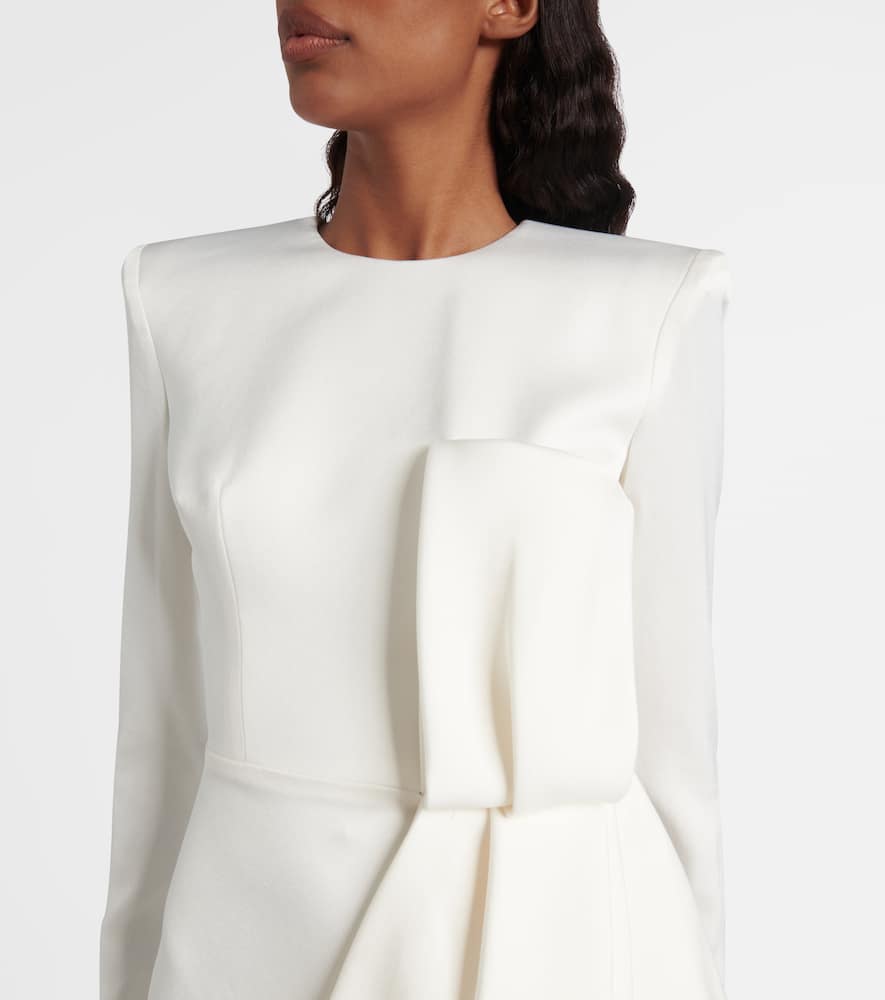 Bow-detail crêpe satin gown