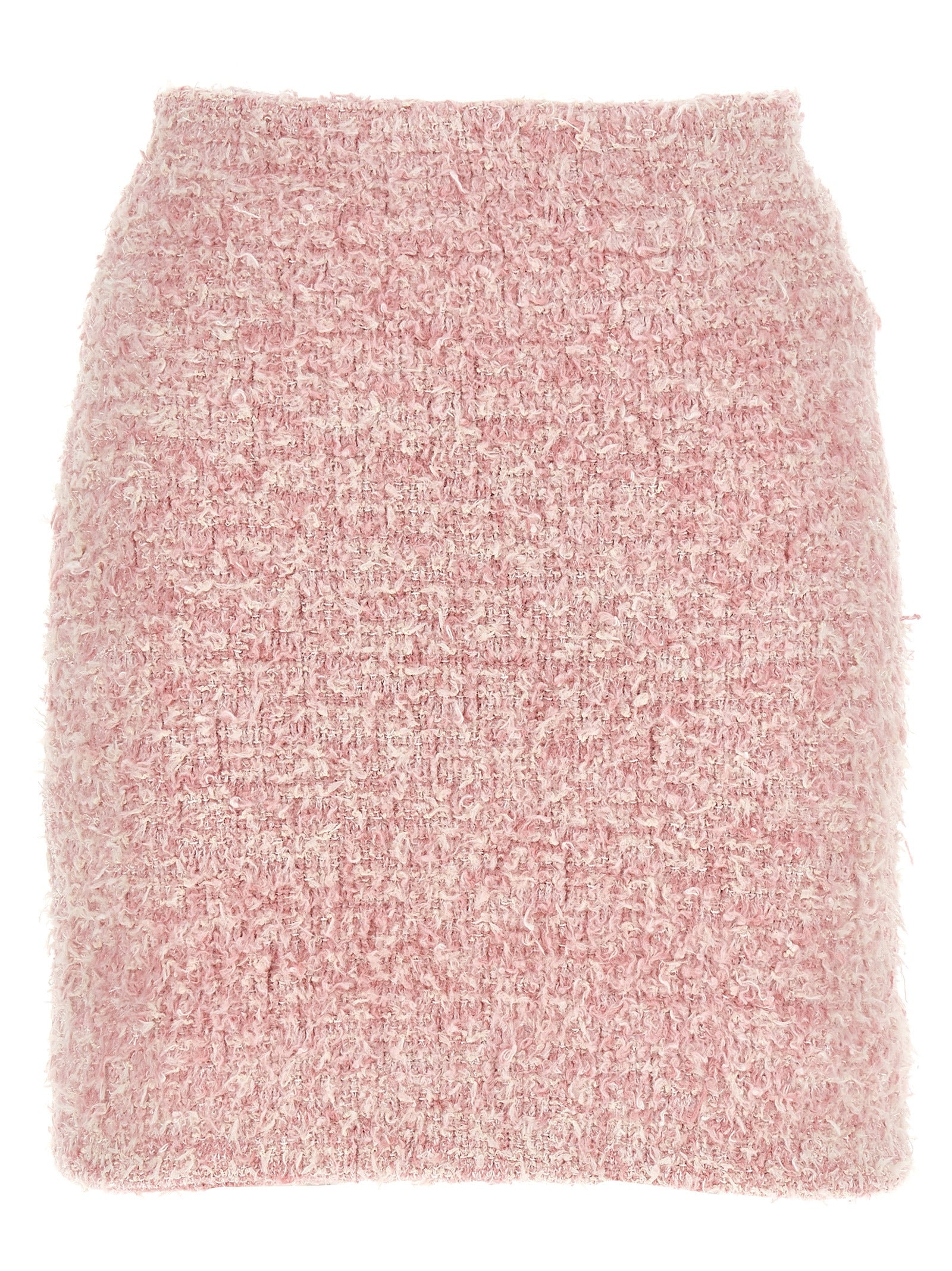 Cotton-Blend Tweed Skirt — Pink