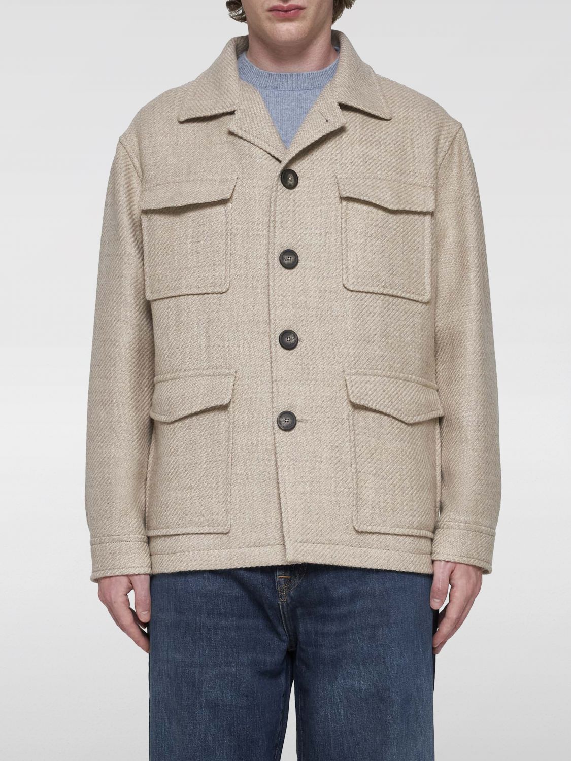 Wool shirt jacket - Neutrals