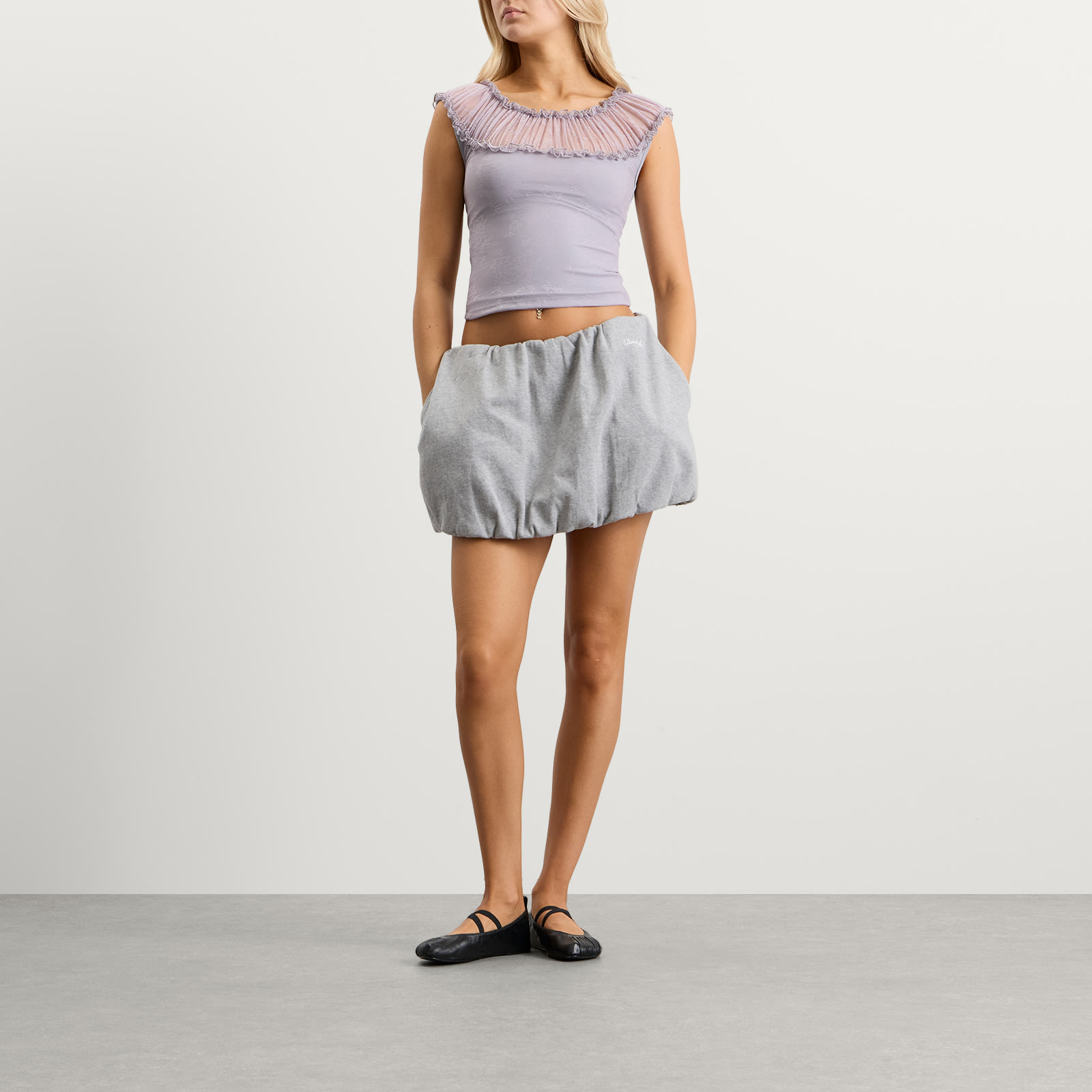 Women's Ruffled Halo Top Wisteria