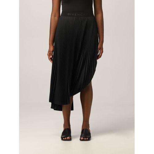4G asymmetric pleated skirt - Black