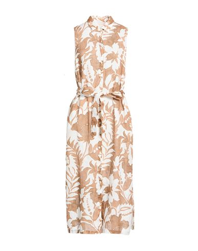 Woman Midi dress Beige Size 6 Linen