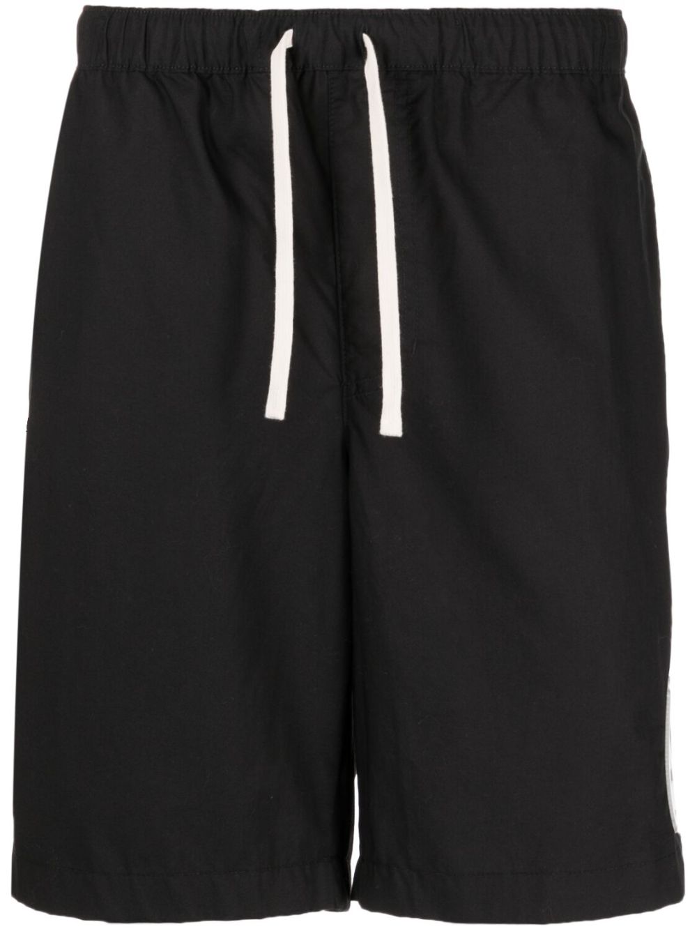 Logo-patch cotton shorts - Black