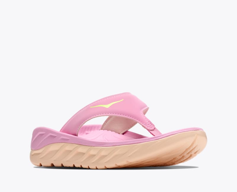 HOKA Women's ORA Recovery Flip-Flops in Bubble Gum/Tangerine Glow