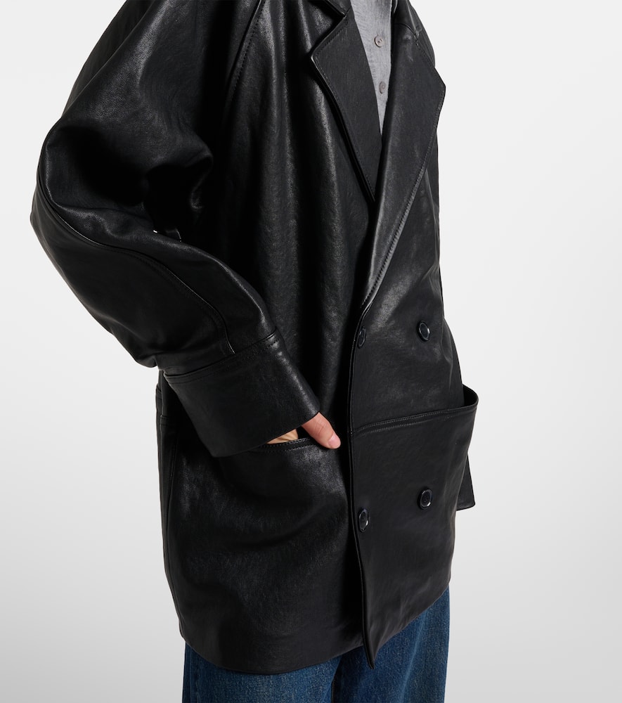 Oversized leather jacket