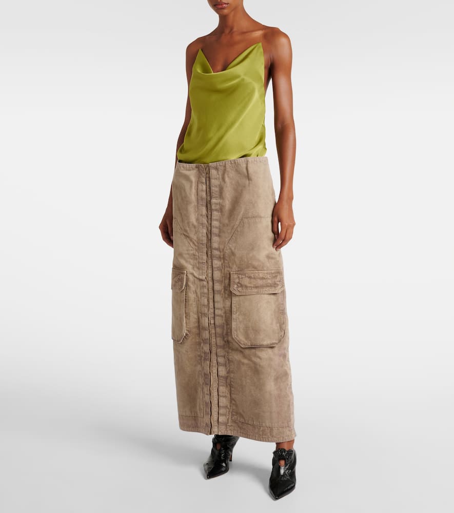 Velcro cotton cargo skirt