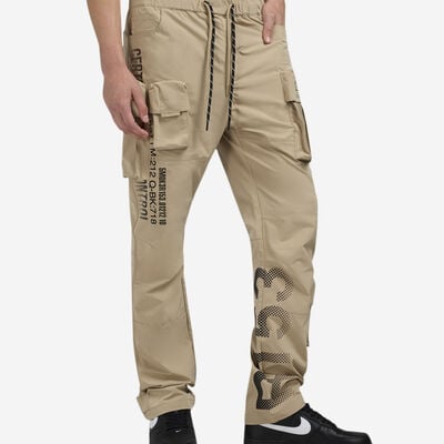 Men's Cargo Nylon Pants in Beige