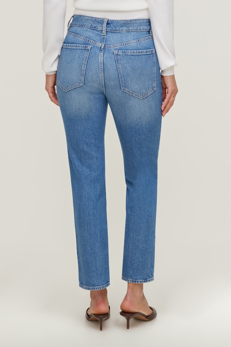 Frenchie High Rise Slim Leg Jeans - Blue - Women Clothing