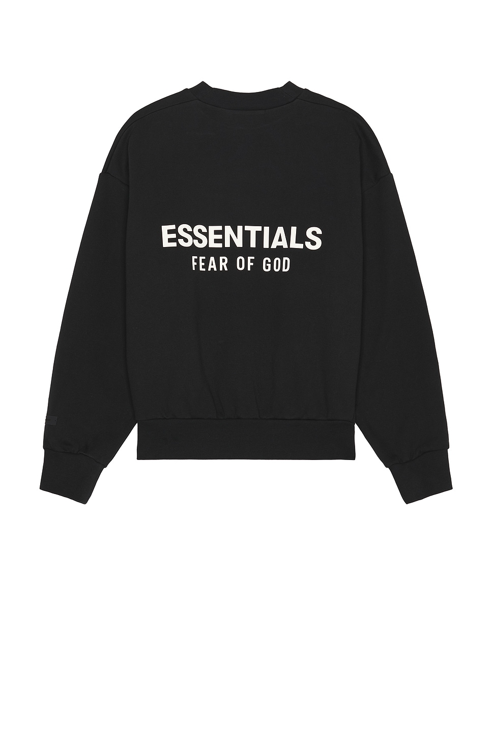Fear of God ESSENTIALS Classic Fit Fleece Crew Neck Sweatshirt in Jet Black - Black.  XL also in L