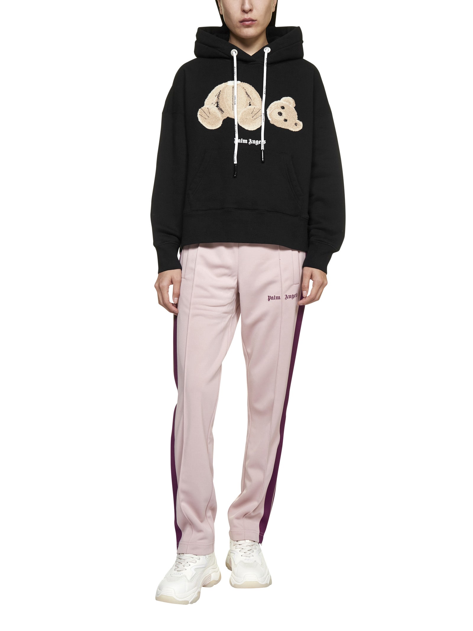 Bear logo print hoodie