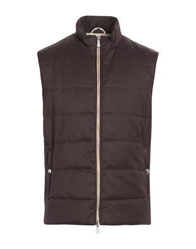 Platinum Man Vest Dark brown Size 40 Polyester, Polyamide