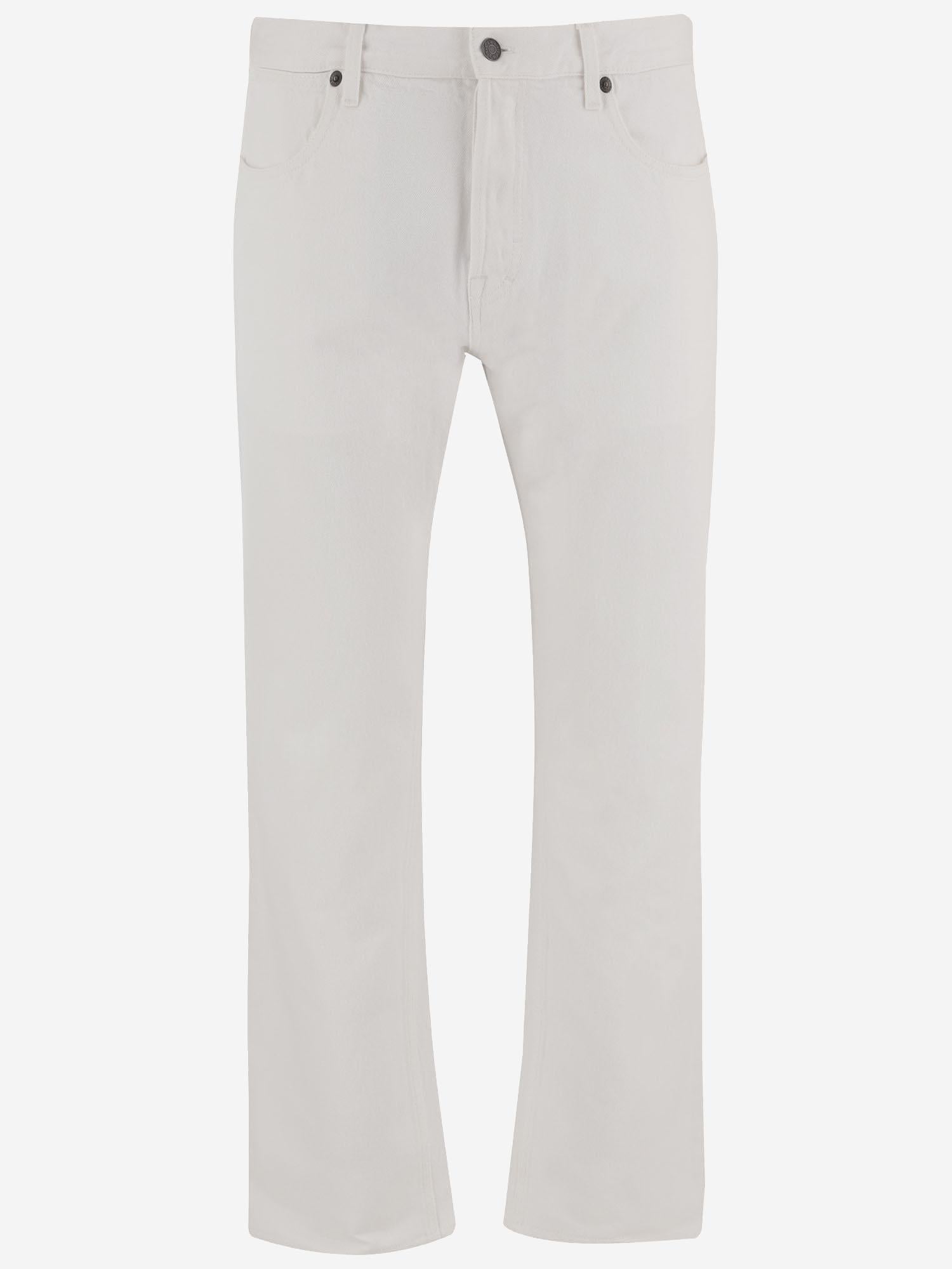 White Cotton Denim Jeans — White