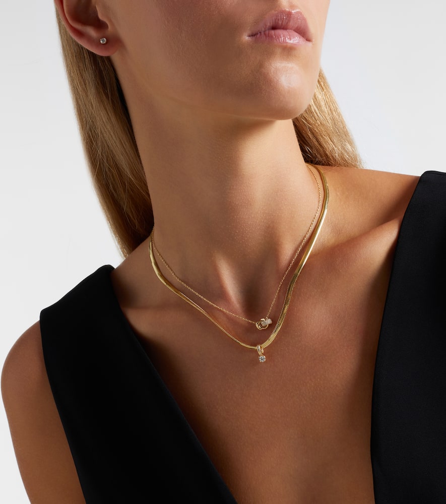 14kt gold necklace with diamonds