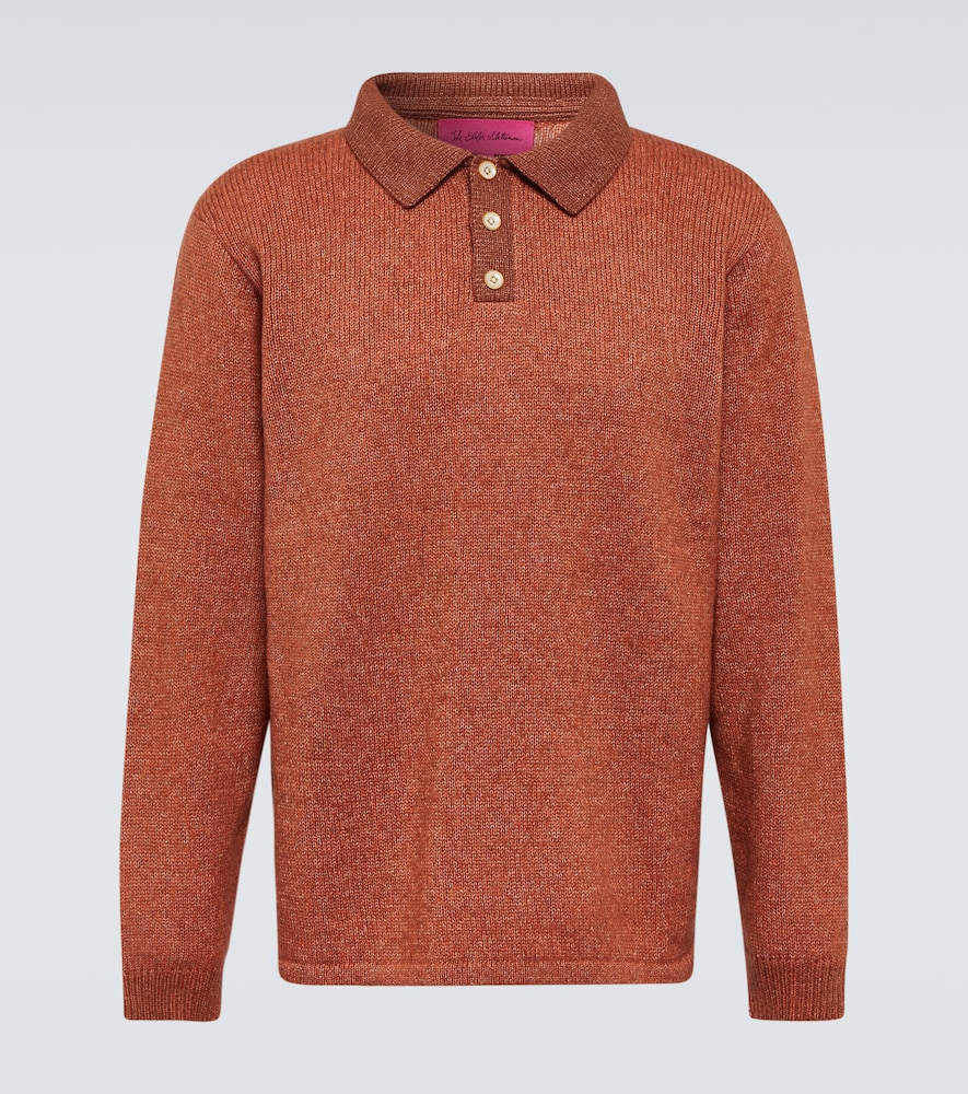 Cashmere and cotton polo top